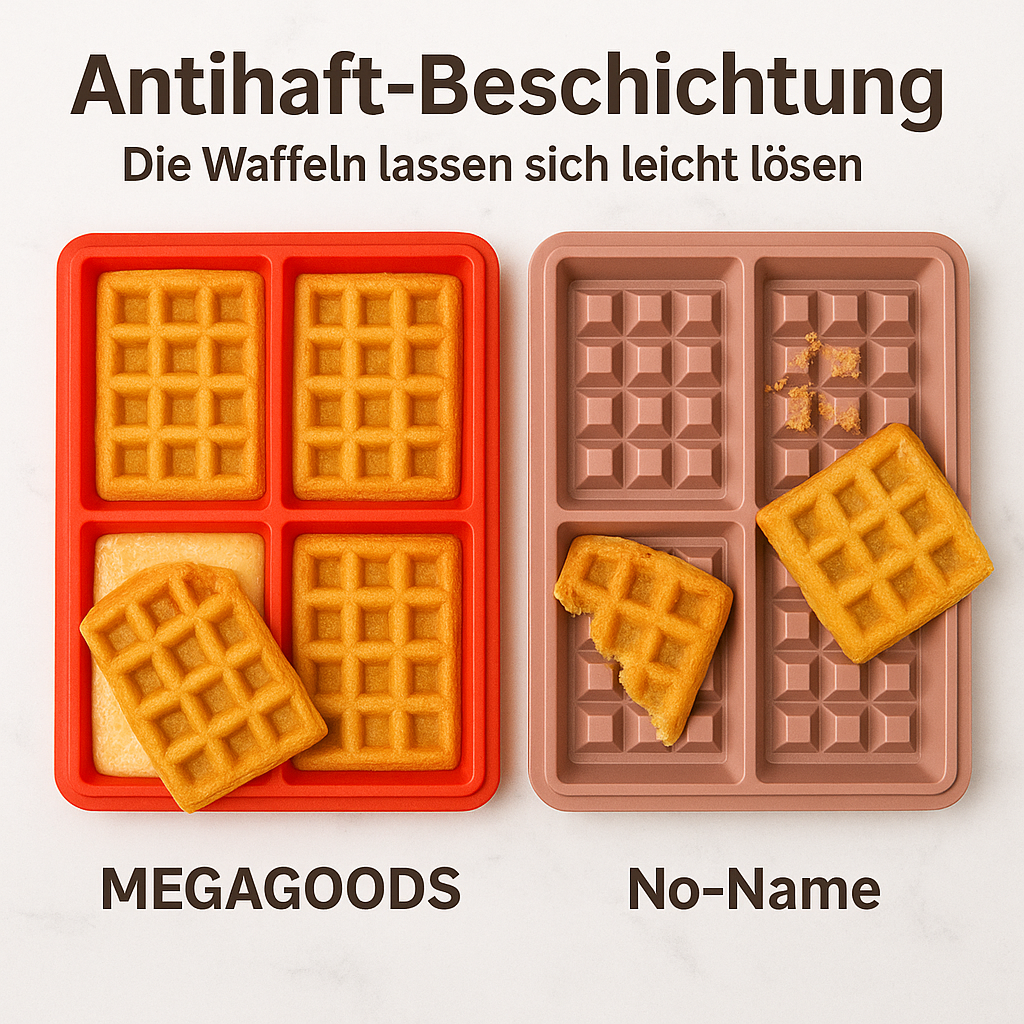 Silikon Waffelform antihaft hitzebeständig Backform Set DE.