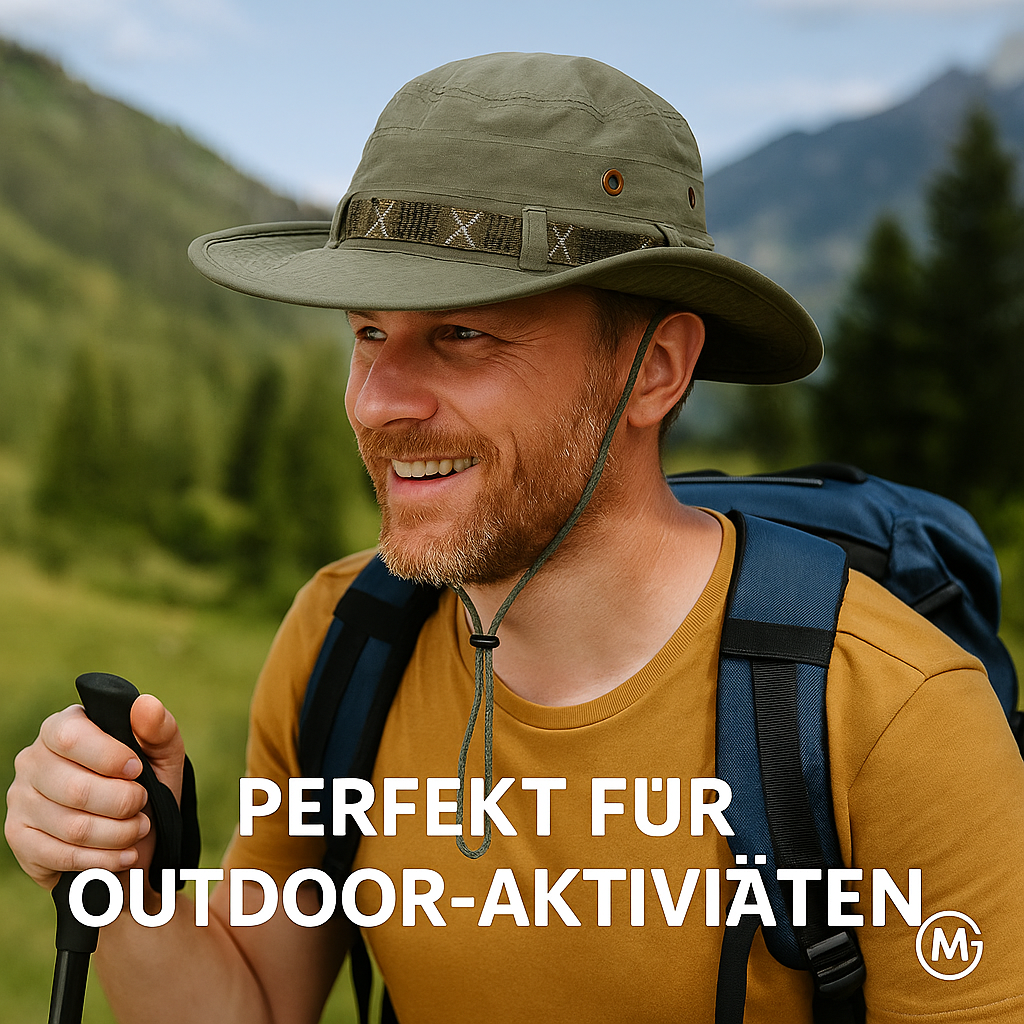 Herren Sommerhut UV-Schutz mit breiter Krempe Outdoor DE.