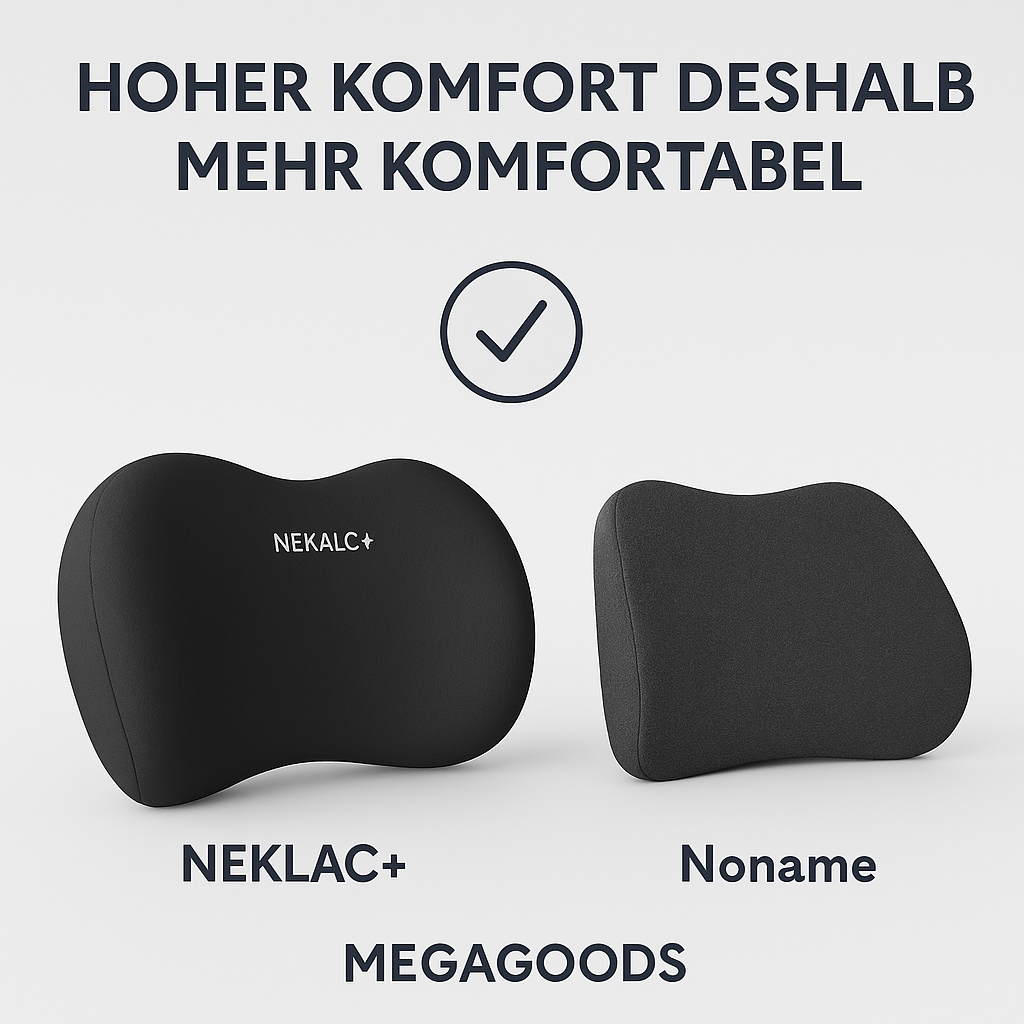 Nackenkissen Lendenkissen Set Memory Foam Auto Kopfstütze Rückenstütze DE.