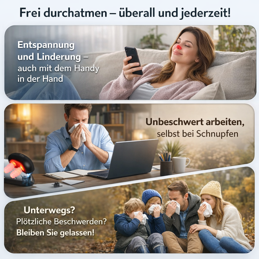 OrthoNasal™ Light - Rotlicht Therapiegerät bei Rhinitis, Sinusitis & angeschwollenen Nebenhöhlen
