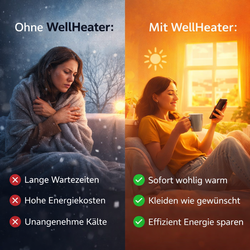 WellHeater™ Heizlüfter Mini Heizstrahler Keramik Elektroheizer Heizung Steckdose