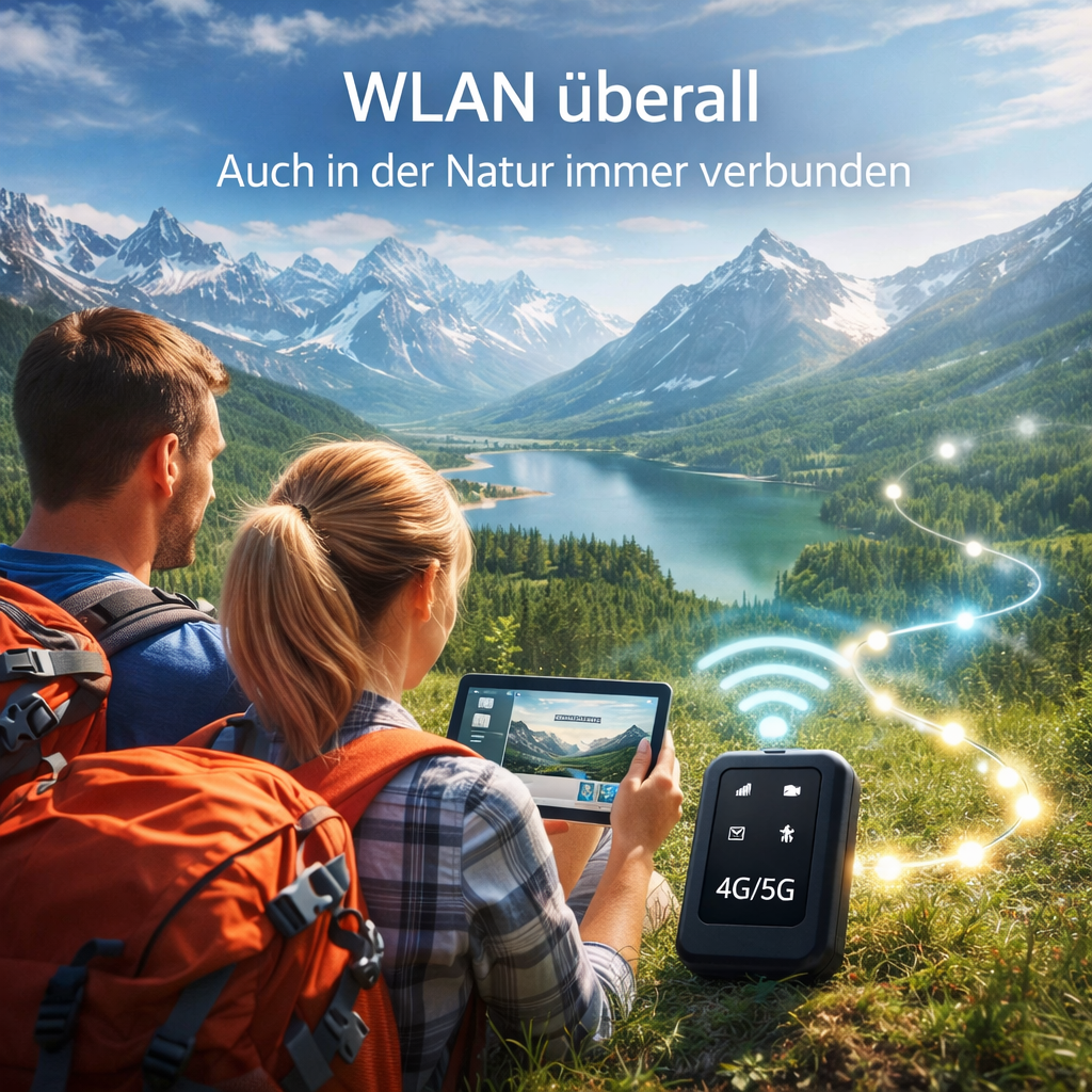 Festberg™ GlobeLink Mobiler WLAN Router WiFi Hotspot SIM Modem 4G 5G 300Mbps