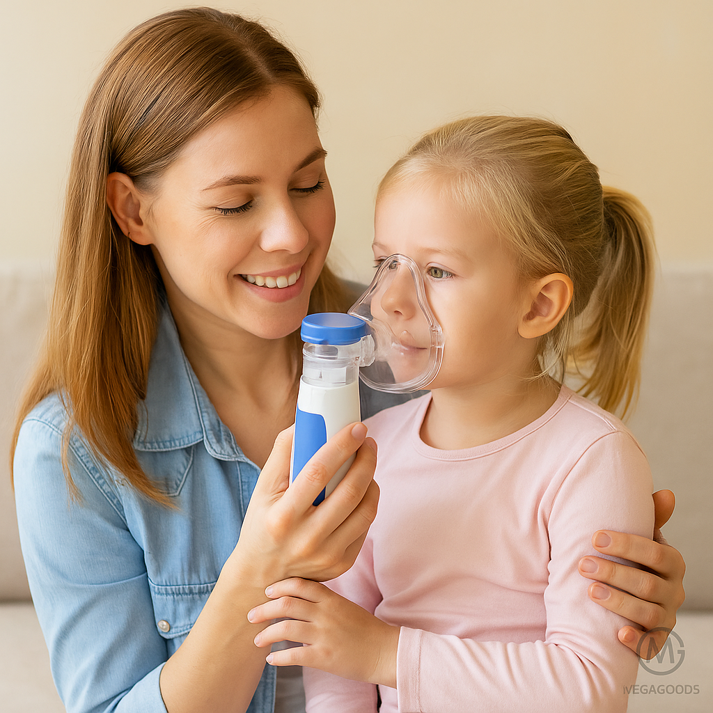 Mobiler Inhalator Mini Vernebler Ultraschall leise tragbar Kinder DE.