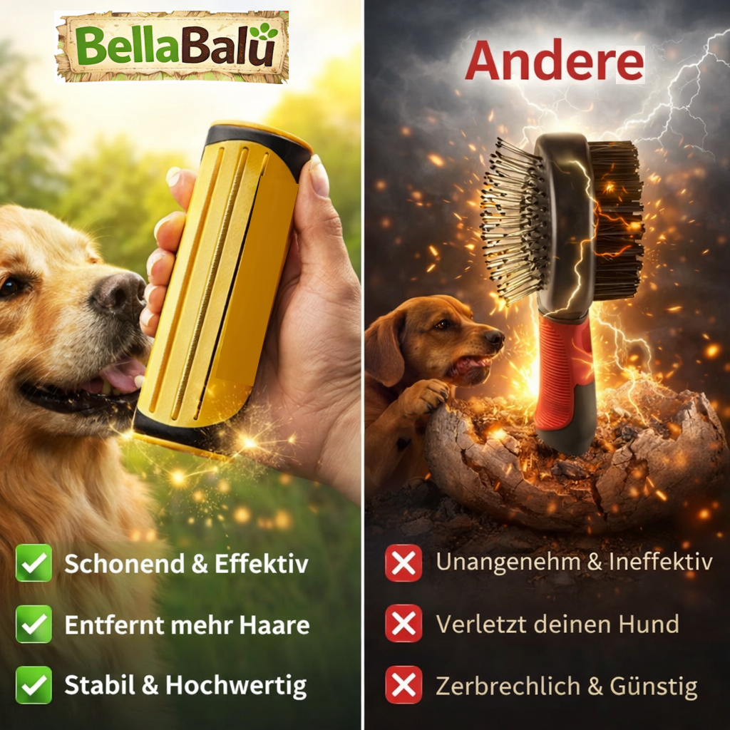 RubbyBrush™ - 3-Klingen-Bürste Fellbürste mit Gummiborsten für Hunde & Katzen!