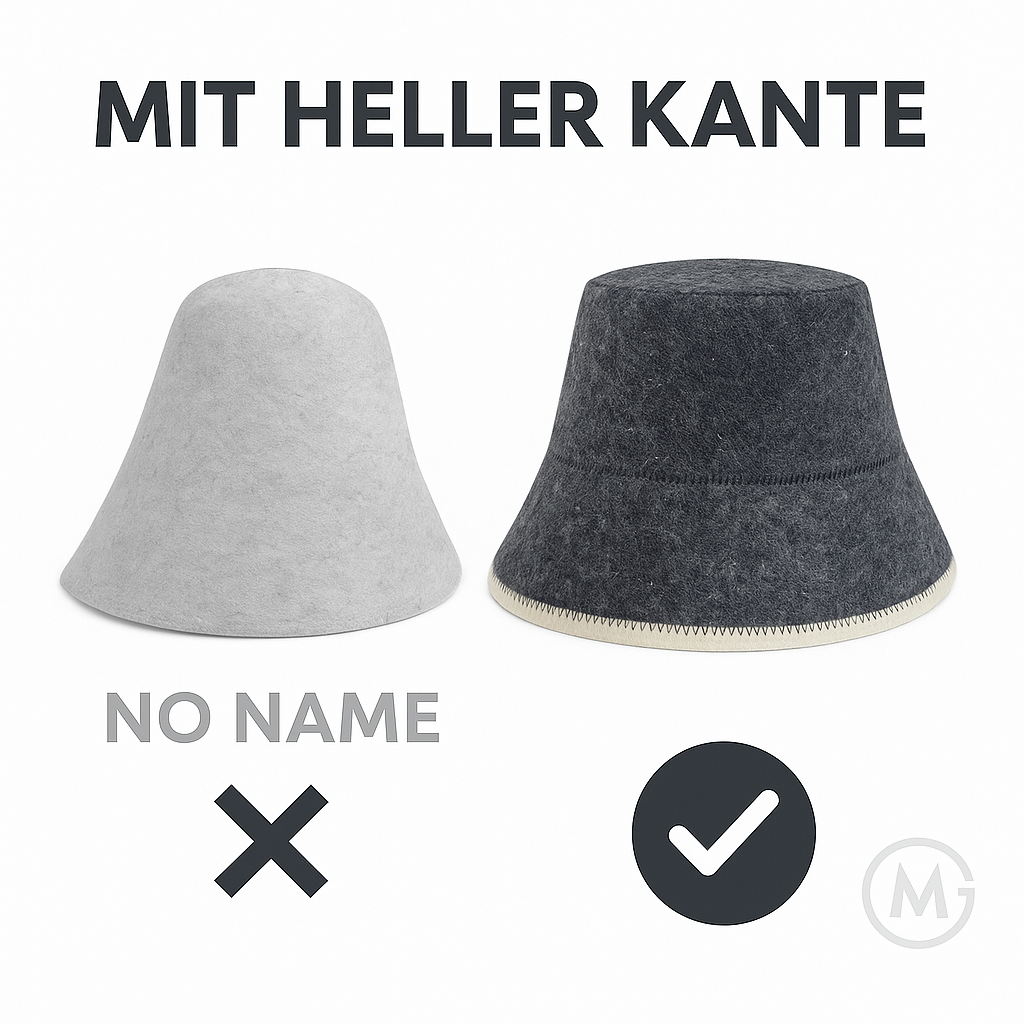 Saunahut Wollfilz grau Unisex für Banya und Sauna DE.