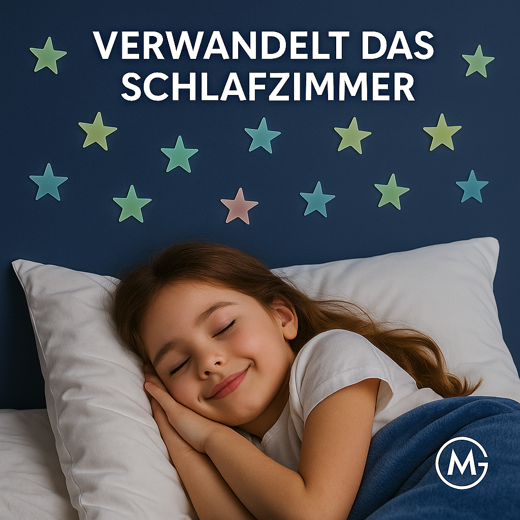 100-tlg Leuchtsterne Wandsticker 3D fluoreszierend für Schlafzimmer DE.