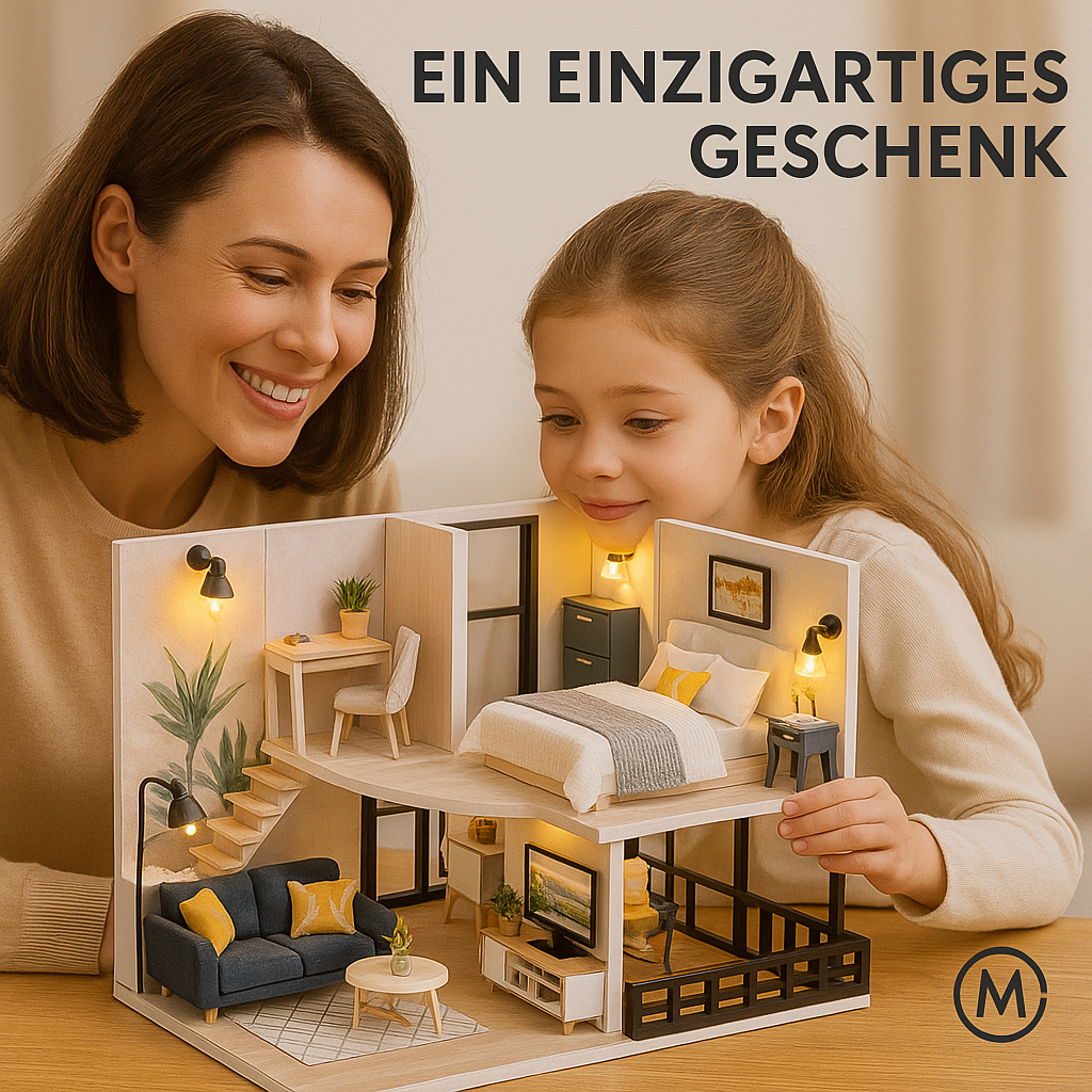 DIY Puppenhaus Bausatz Holz 3D mit Möbeln Geschenk Deko DE.
