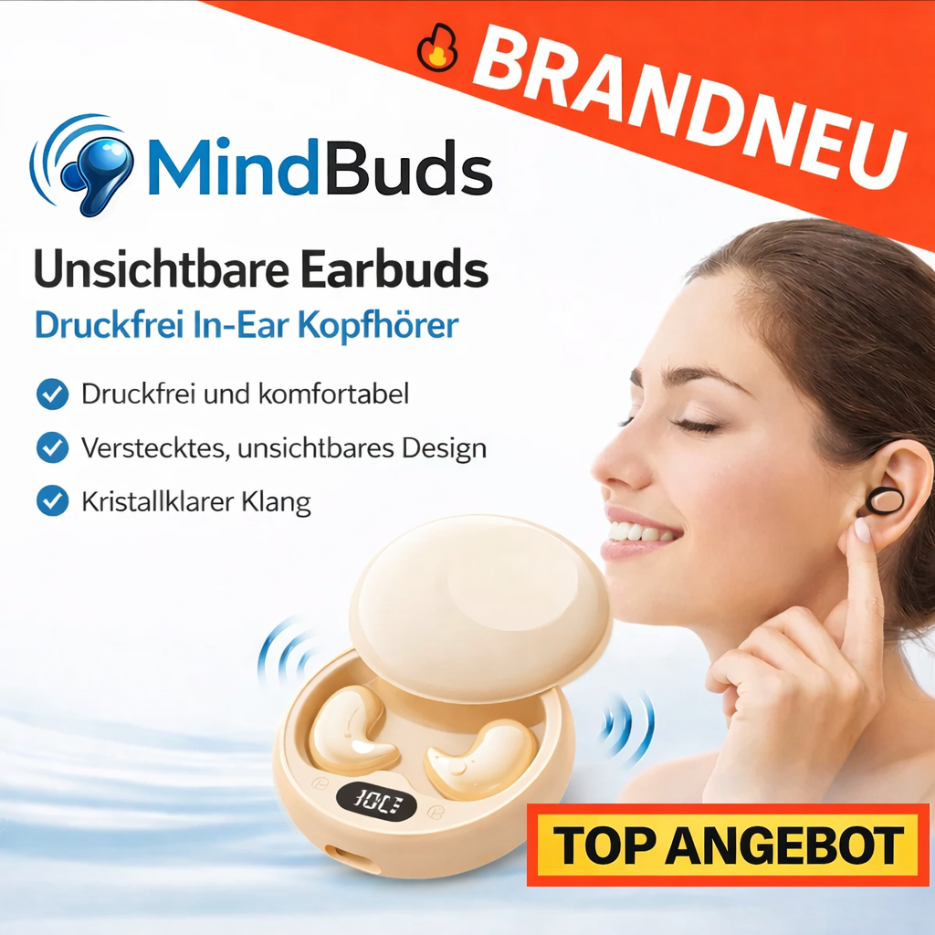 MindBuds™ Kopfhörer - Unsichtbare Bluetooth Earbuds In-Ear Ohrhörer ohne Druck