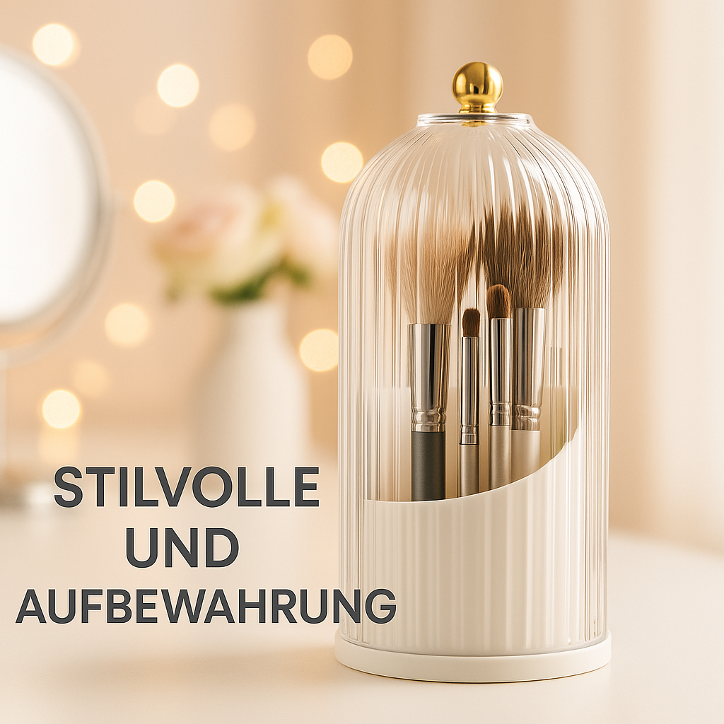 Make-up Pinselhalter drehbar 360° mit Deckel Luxus Kosmetikbox DE.