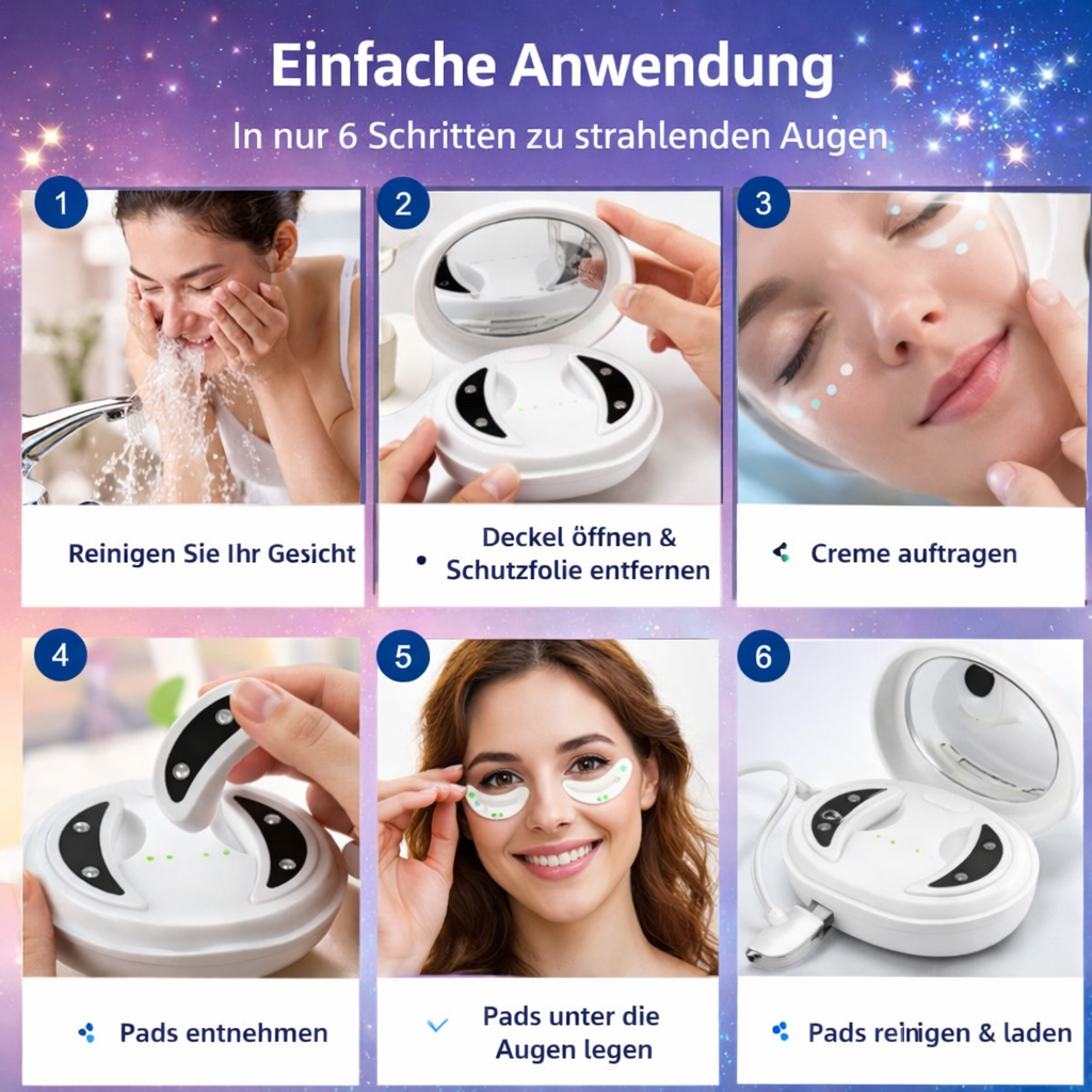 GlowPads Pro™ Augenpads Augenmassagegerät bei Augenringe, Tränensäcke & Falten
