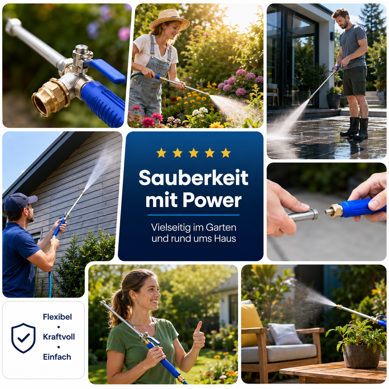 JetHose™ Hochdruckdüse Wasserdüse Aufsatz für Gartenschlauch super kraftvoll!