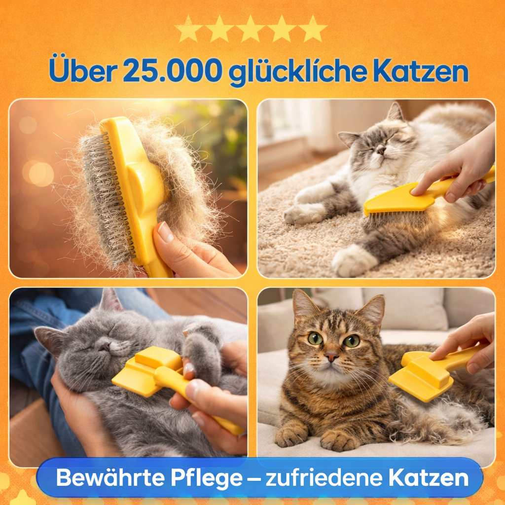 Fellblitz™ Katzenbürste Tierhaarbürste Fell Bürste Selbstreinigend Bestseller