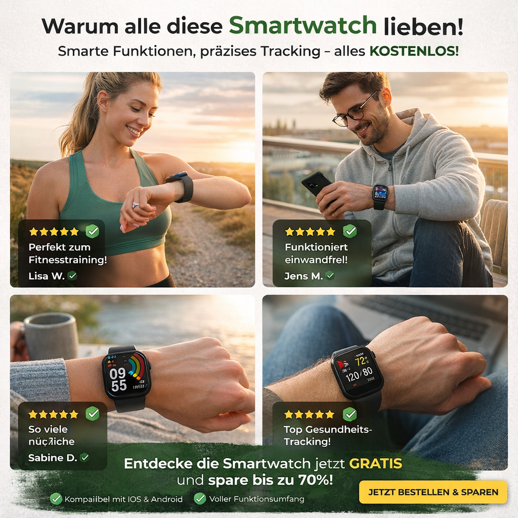 OmniWatch™ Smartwatch Fitness Tracker Puls Blutdruck SpO2 Schlaf Sport Uhr