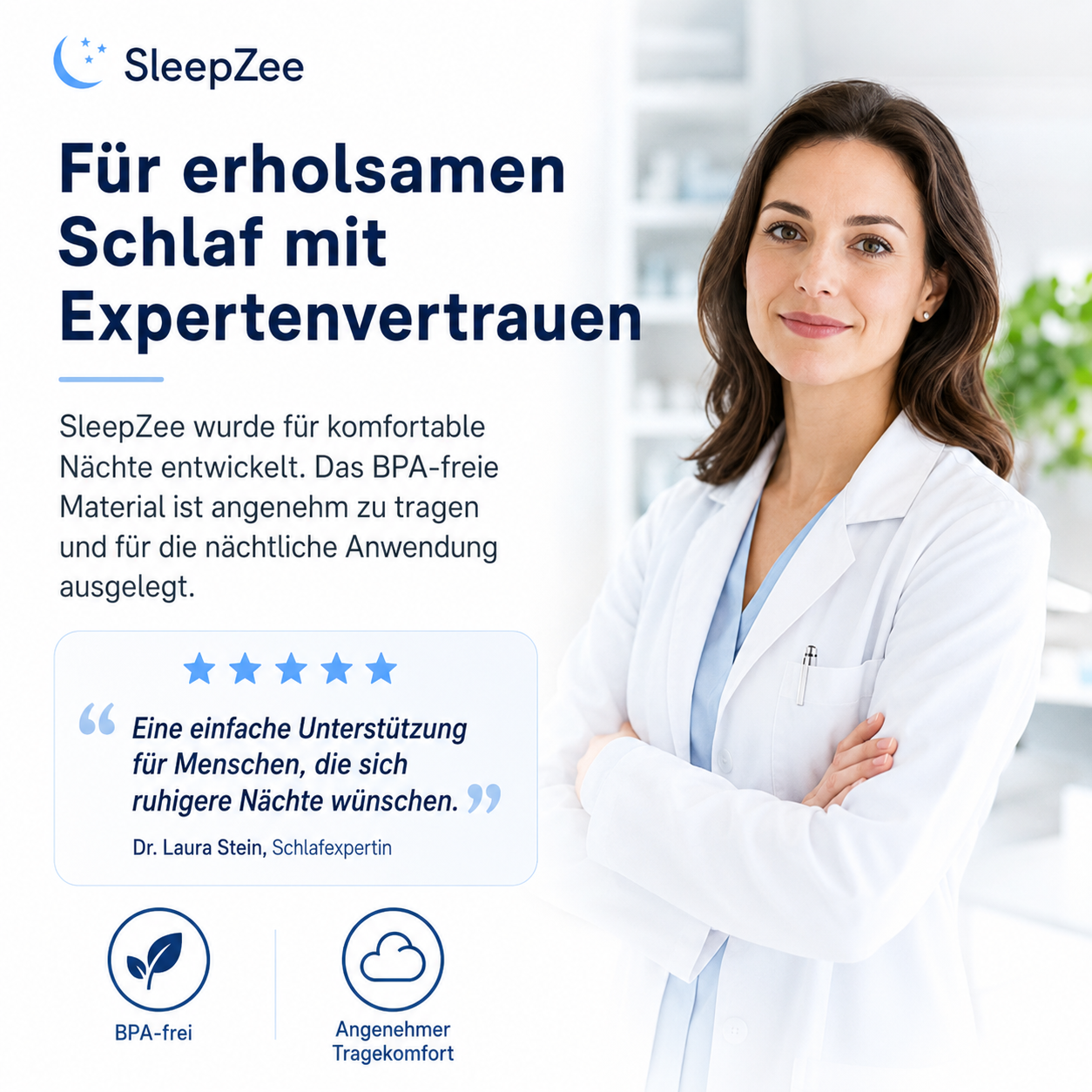 SleepZee™ Anti-Schnarch Mundstück Zahnschiene Schlafhilfe verstellbar BPA-frei