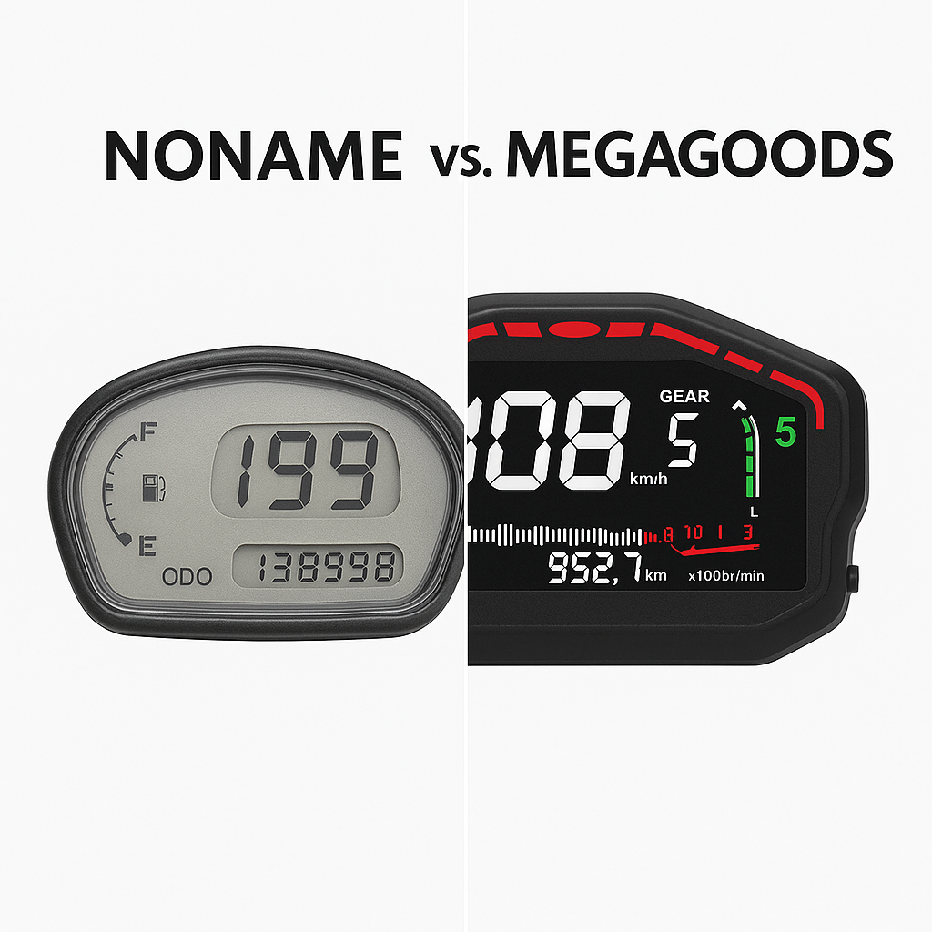 Motorrad-Tacho LCD mit Drehzahlmesser und Tankanzeige DE.