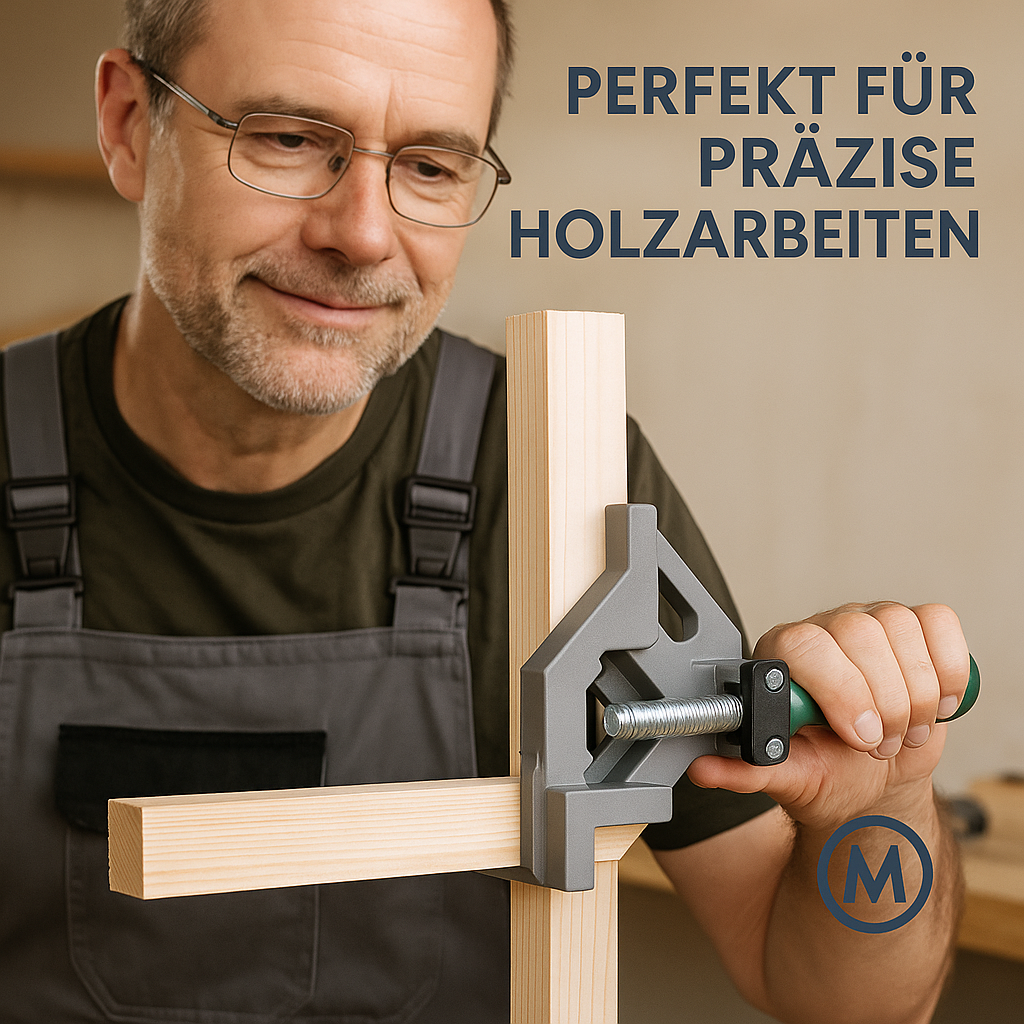 Alu Winkelklemme 90° für Holz Metall, verstellbar, Einhandgriff DE.
