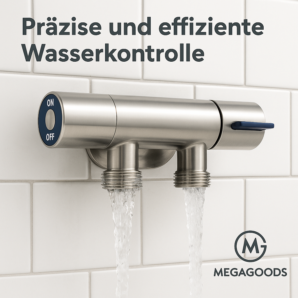 Waschtischarmatur Edelstahl doppelt Griff kalt Wasserhahn DE.