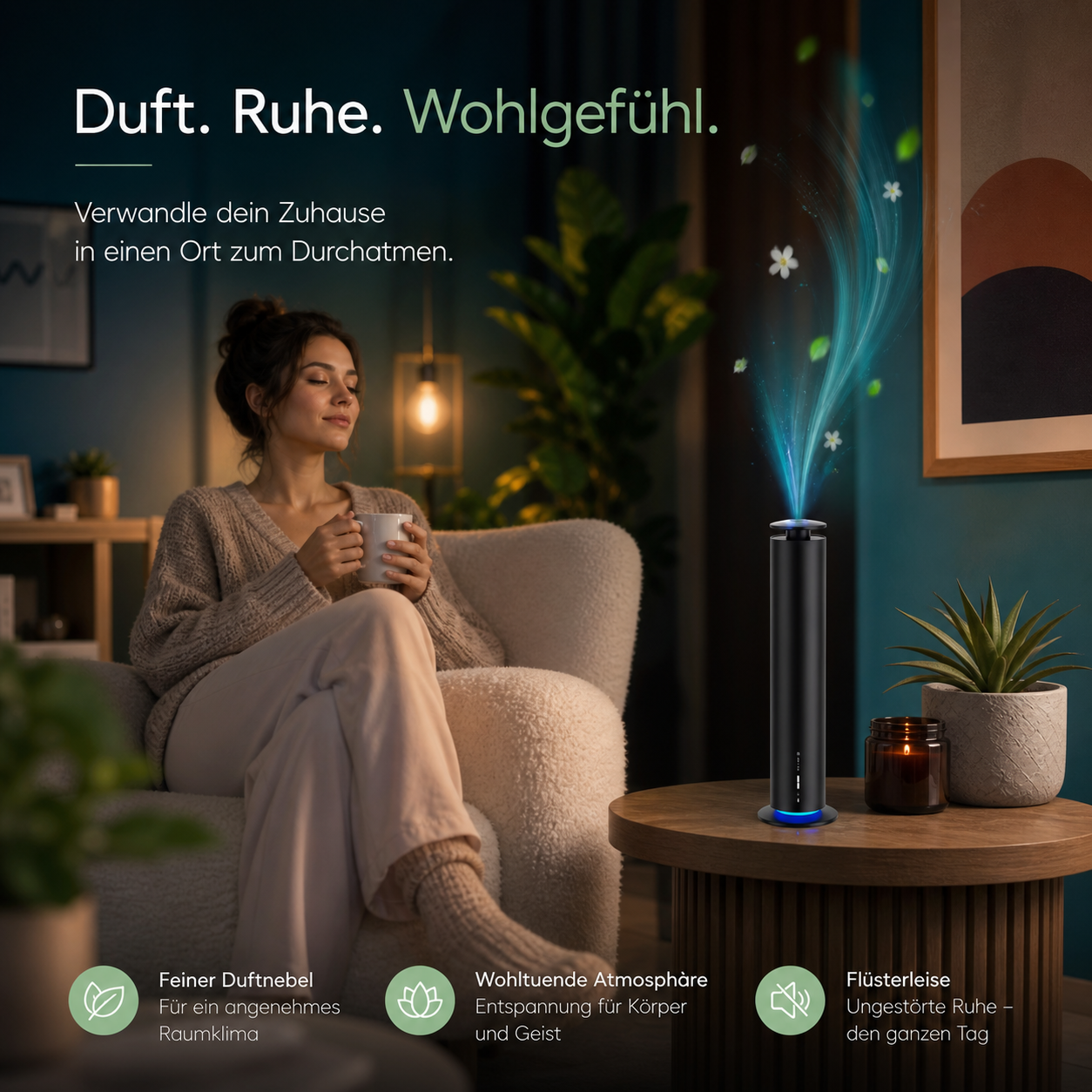 SoloAir™ V2 Aroma Diffuser Wasserlos Bluetooth Fernbedienung Smart Duft Pro