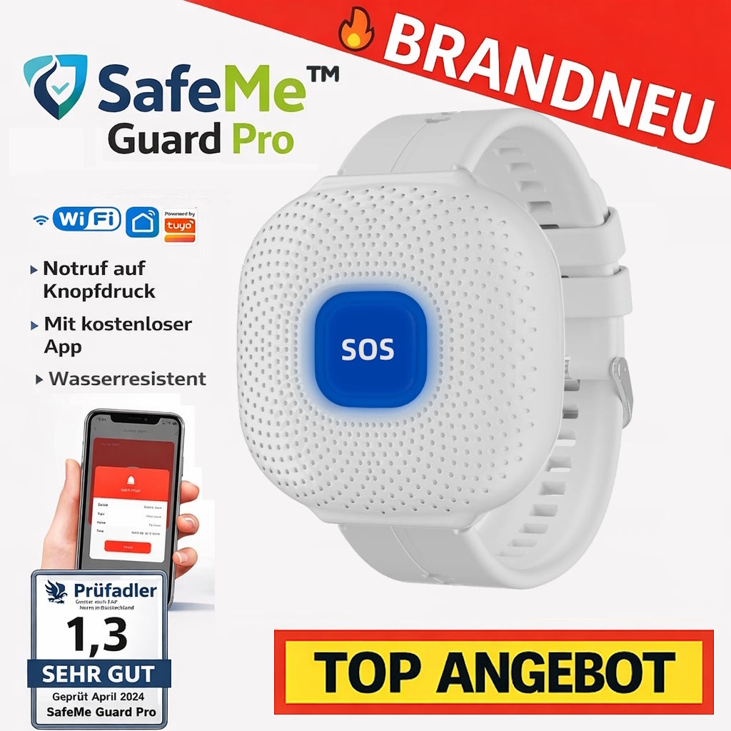 SafeMe™ Guard Pro Notfallarmband SOS Alarm WiFi App Senioren Sicherheit Plus