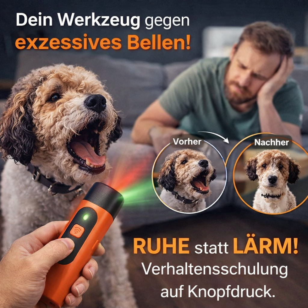 RuheMeister™ Pro - Ultraschall-Hundetraining | Anti Bellen Gerät | Hundetrainer
