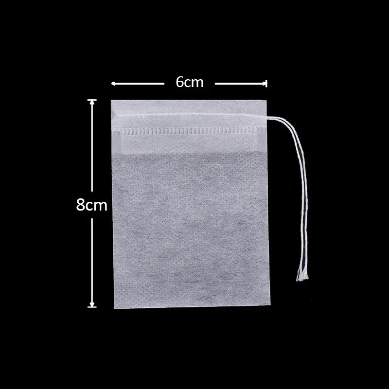 50x Teefilter Einweg Beutel mit Kordel 5,5x7cm für Tee Kaffee Gewürze