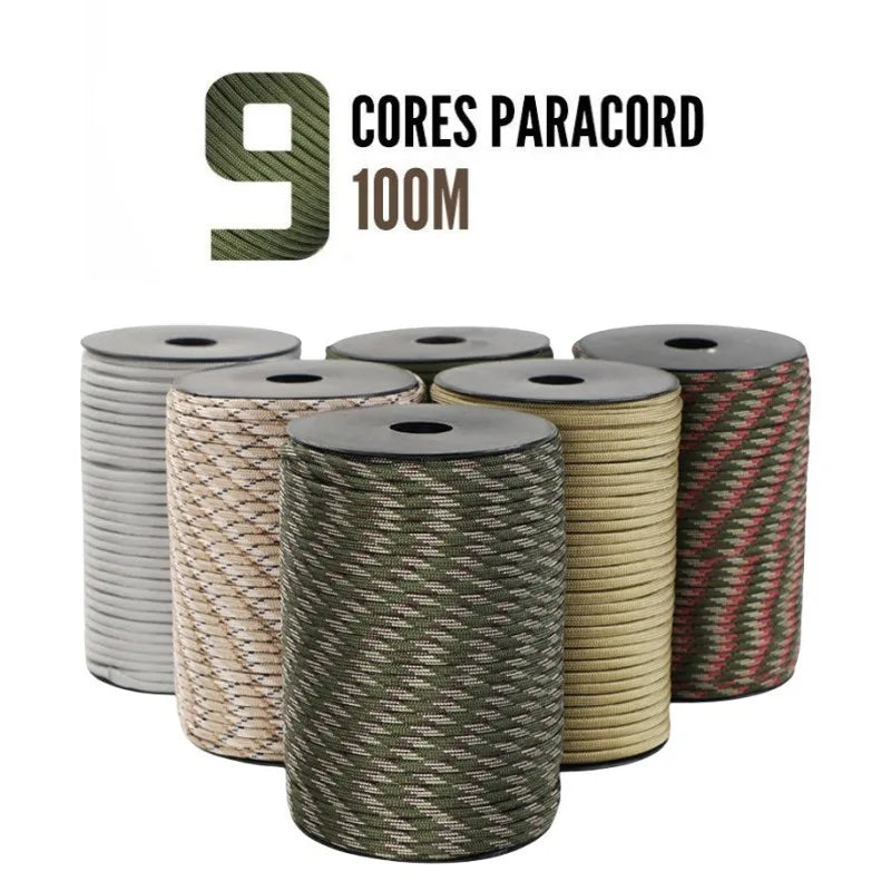 50 m 550lb 9‑Core 4 mm Paracord Seil Camp Survival Outdoor Lanyard Zelt