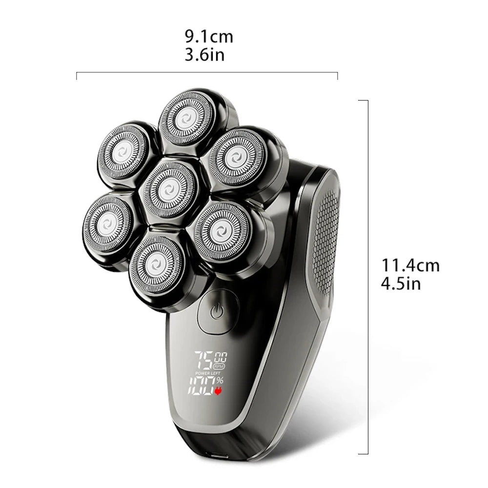 IQ7 Pro™ Kopfrasierer Glatzen Rasierer für Herren mit 7D Rotationstechnologie
