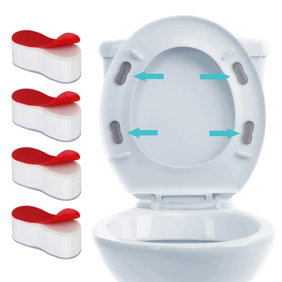 4x WC Sitzpuffer selbstklebend rutschfest weich Toilettenpolster Bad Sicherheit