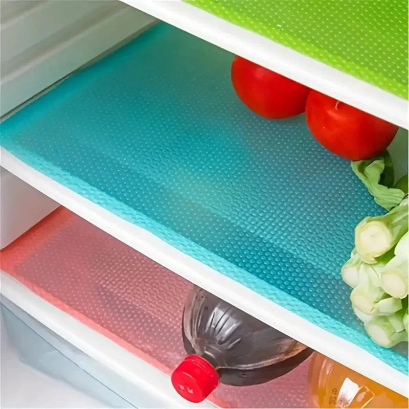 4x Kühlschrankmatte rutschfest wasserdicht Schubladenmatte Anti-Schimmel Pads Küche