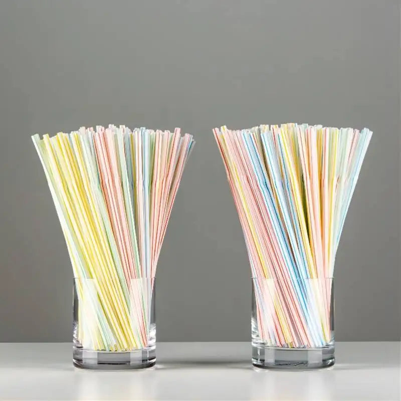 Bunte Plastik Strohhalme 100 Stück Set – für Party Hochzeit Bar Geburtstag Trinken