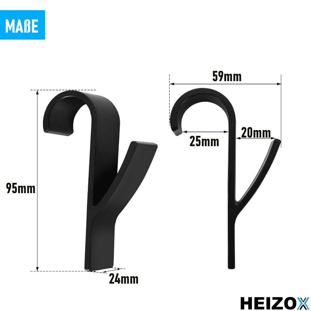 HEIZOX Handtuchhaken 2 Stk Rundheizkörper Handtuchhalter Heizung Haken