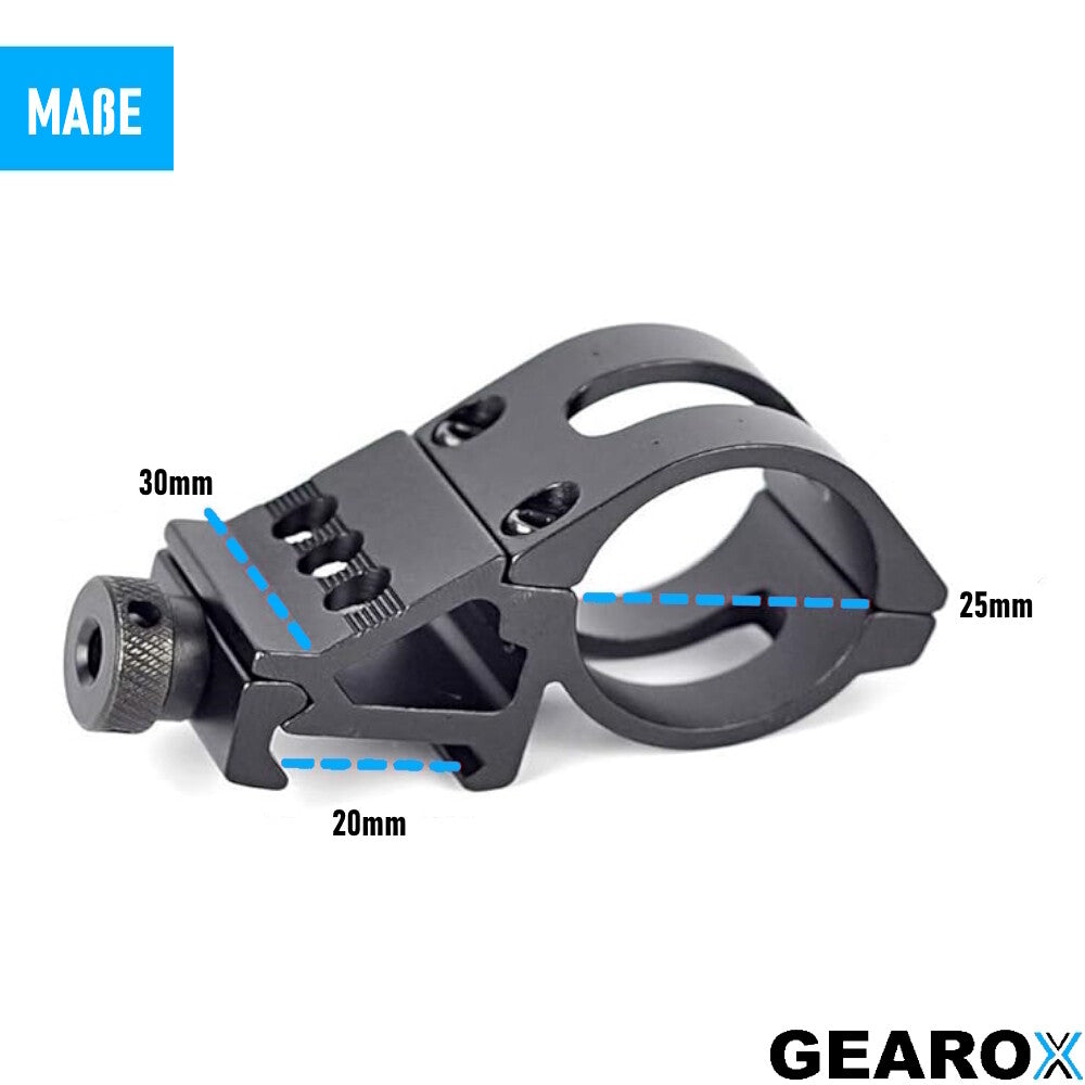GEAROX Universelle LED Taschenlampenhalterung für Airsoft Waffen Universalhalter