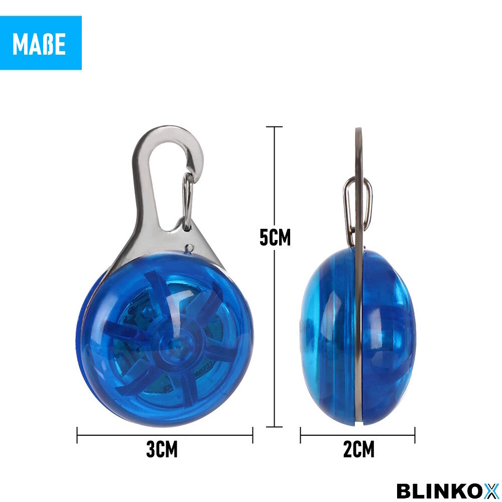 BLINKOX LED-Hundeanhänger Abnehmbare LED-Hundehalsbandleuchte Tragbar Blau