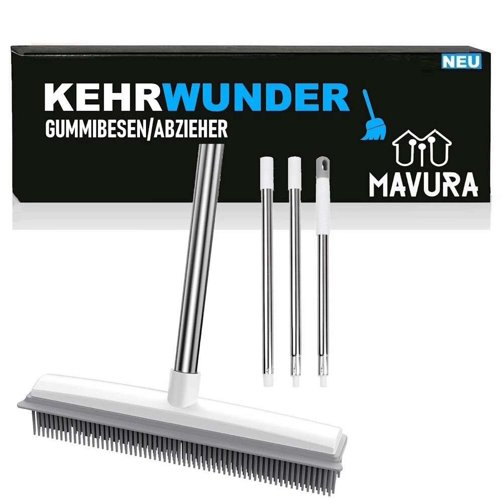 KEHRWUNDER Gummibesen Gummiborsten Abzieher Haarreinigung Kehrbesen Rubber Broom
