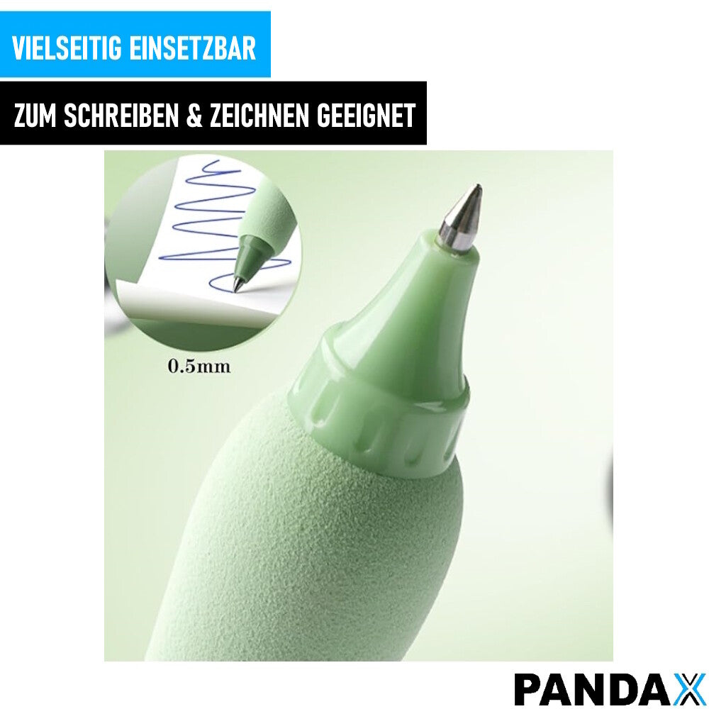 PANDAX 4 Stück Radierbare Kugelschreiber in süßer Panda Optik Schreibwaren