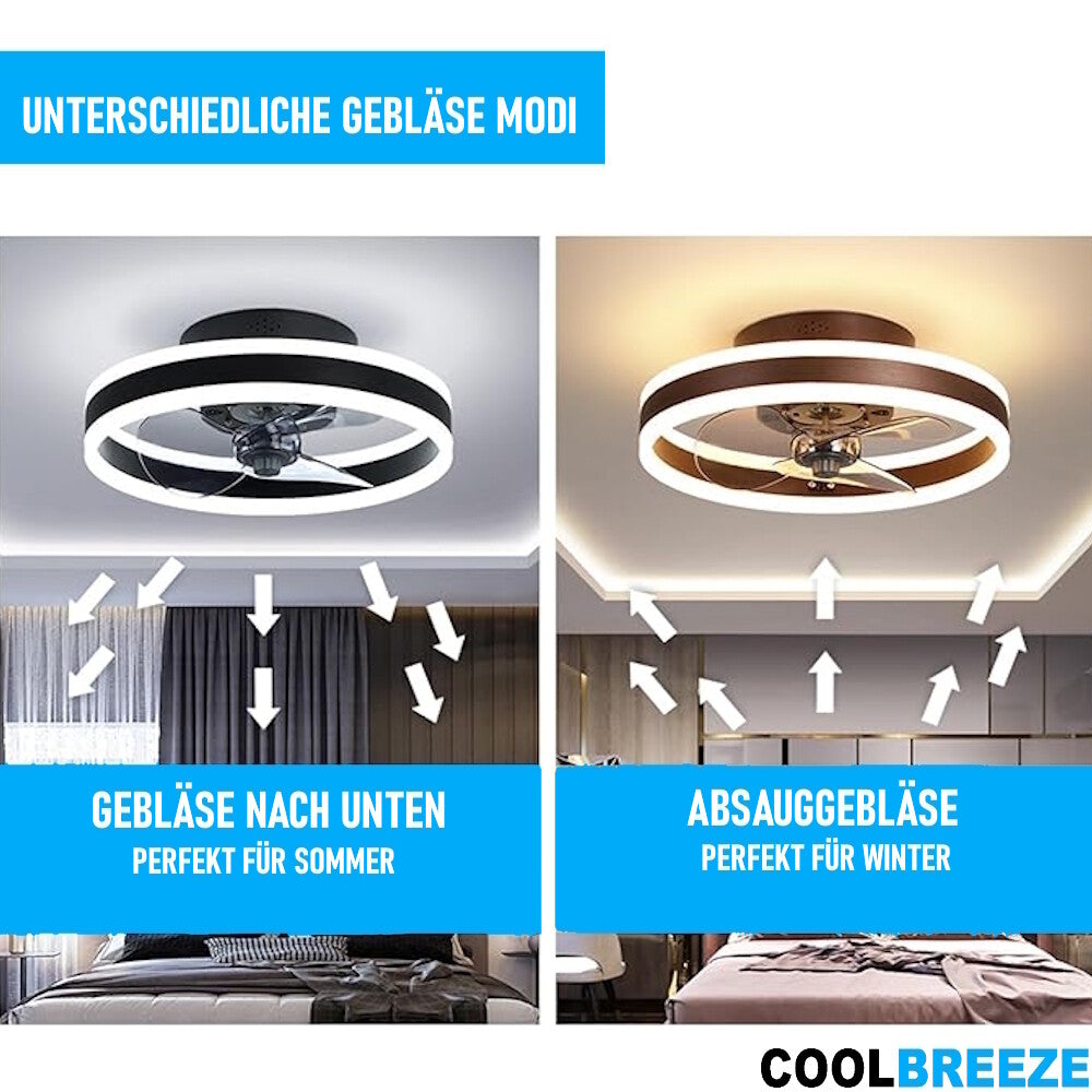 COOLBREEZE Deckenleuchte Leise Deckenventilator mit Beleuchtung Deckenlampe