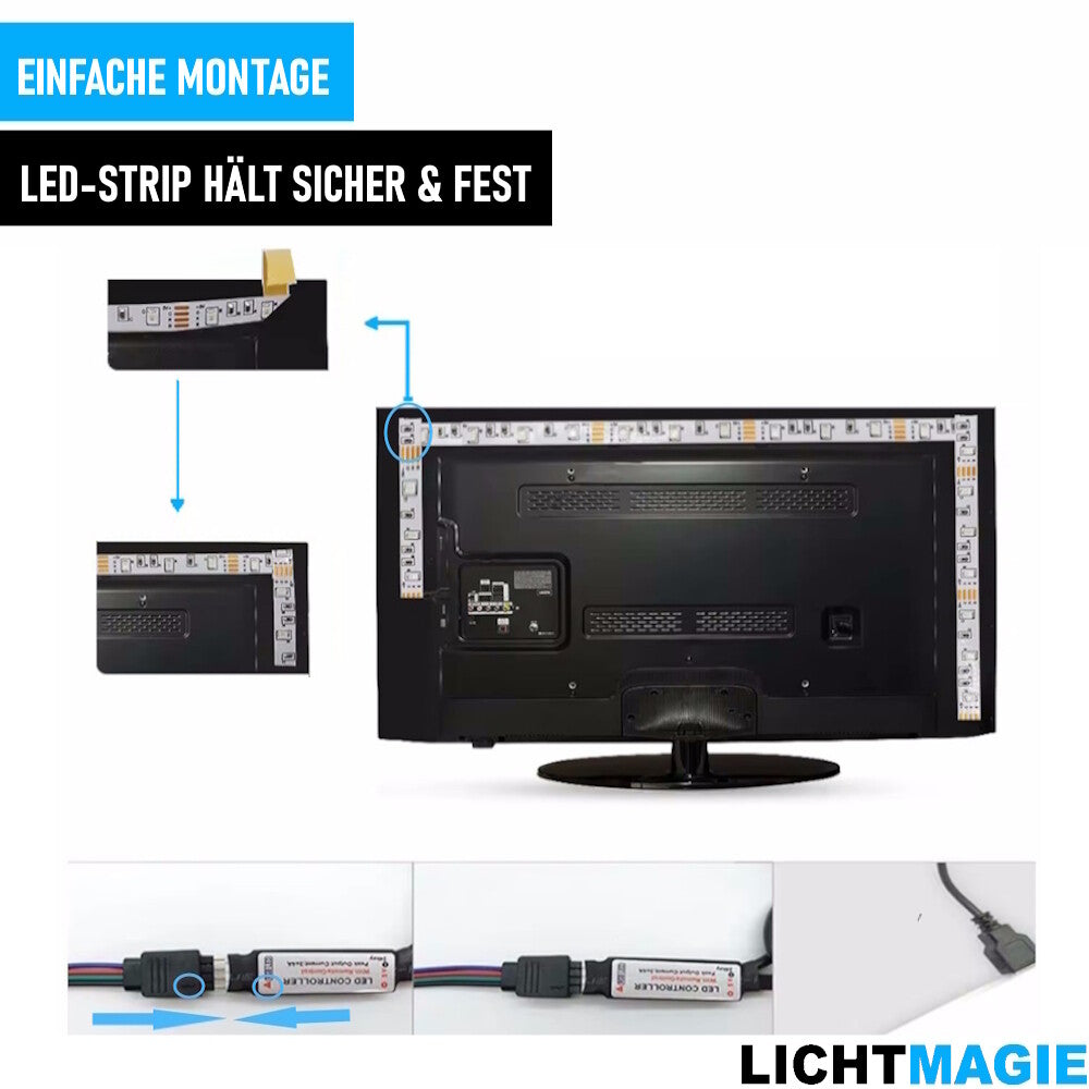 LICHTMAGIE 10m LED Stripe RGB Leiste Streifen Band Licht Leuchte Lichterkette