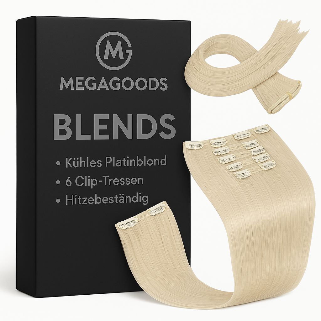 Clip-in Haarverlängerung lang dicht leicht Lace Weft Synthetik DE.