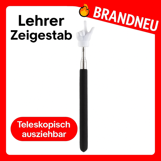 Lehrer Zeigestab teleskopisch ausziehbar Finger‑Pointer für Klassenzimmer Präsentation