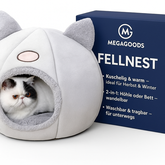 Kuschelhöhle für Katzen und kleine Hunde weich warm Winter DE.