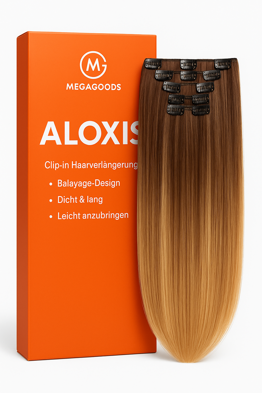 Clip-in Haarverlängerung lang dicht leicht Haare Synthetik DE.