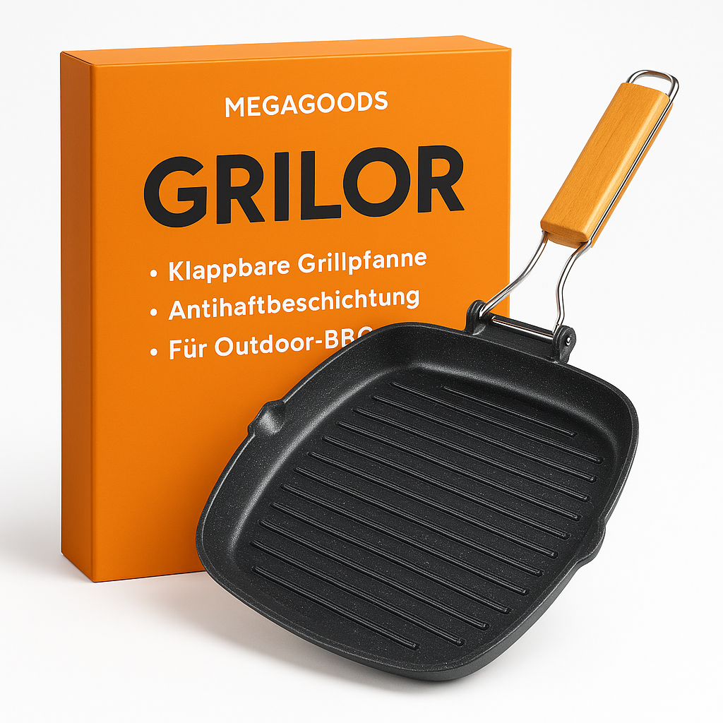 Klappbare Grillpfanne mit Holzgriff Antihaft für Outdoor BBQ DE.