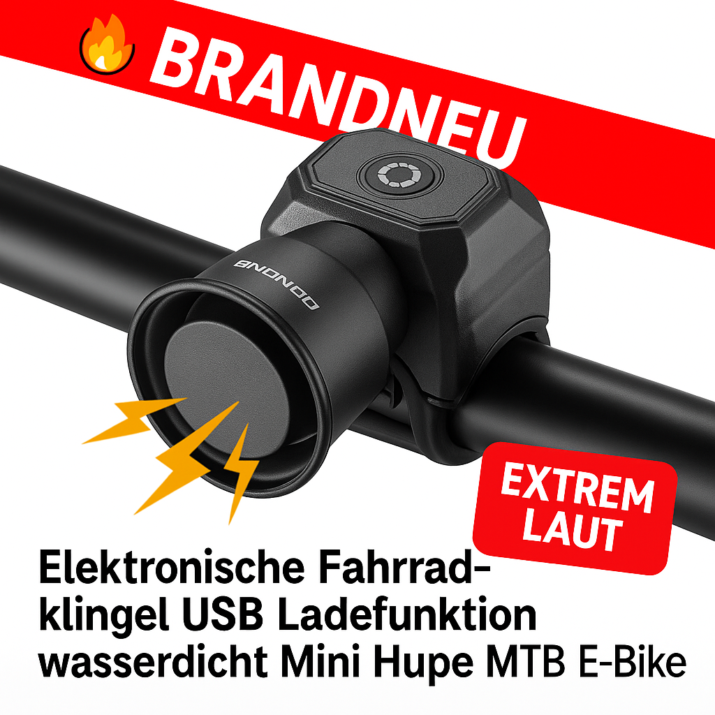 Elektronische Fahrradklingel USB Ladefunktion wasserdicht Mini Hupe MTB E-Bike