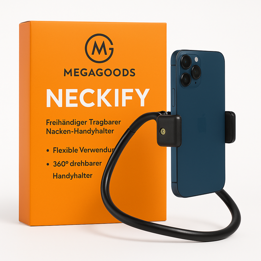 Handy Nacken-Handyhalter flexibel für iPhone GoPro Video DE.
