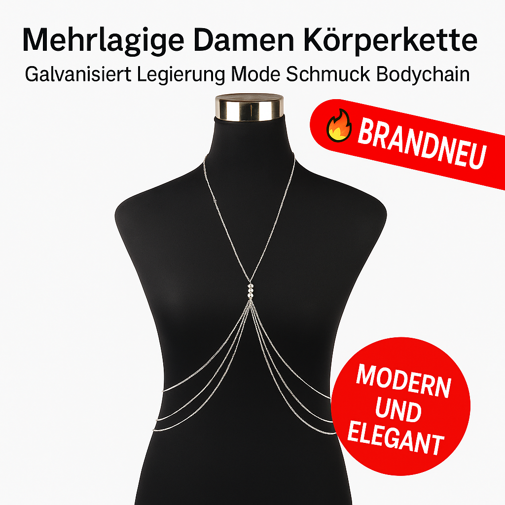 Mehrlagige Damen Körperkette Galvanisiert Legierung Mode Schmuck Bodychain