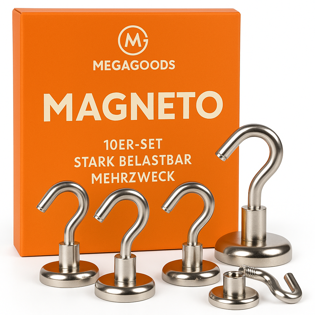 10er-Set Magnet-Haken stark belastbar Mehrzweck Küche Bad DE.