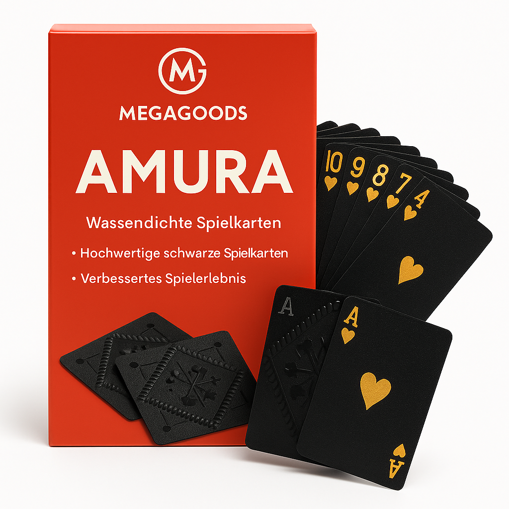 Wasserdichte Pokerkarten Schwarz Gold Magic Suit Spielkarten DE.