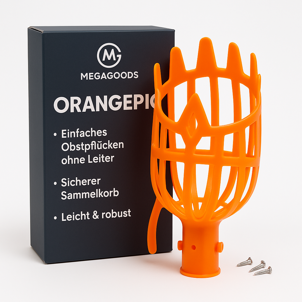 Obstpflücker Kunststoff Erntehilfe für hohe Bäume Loquat Pflaume DE.