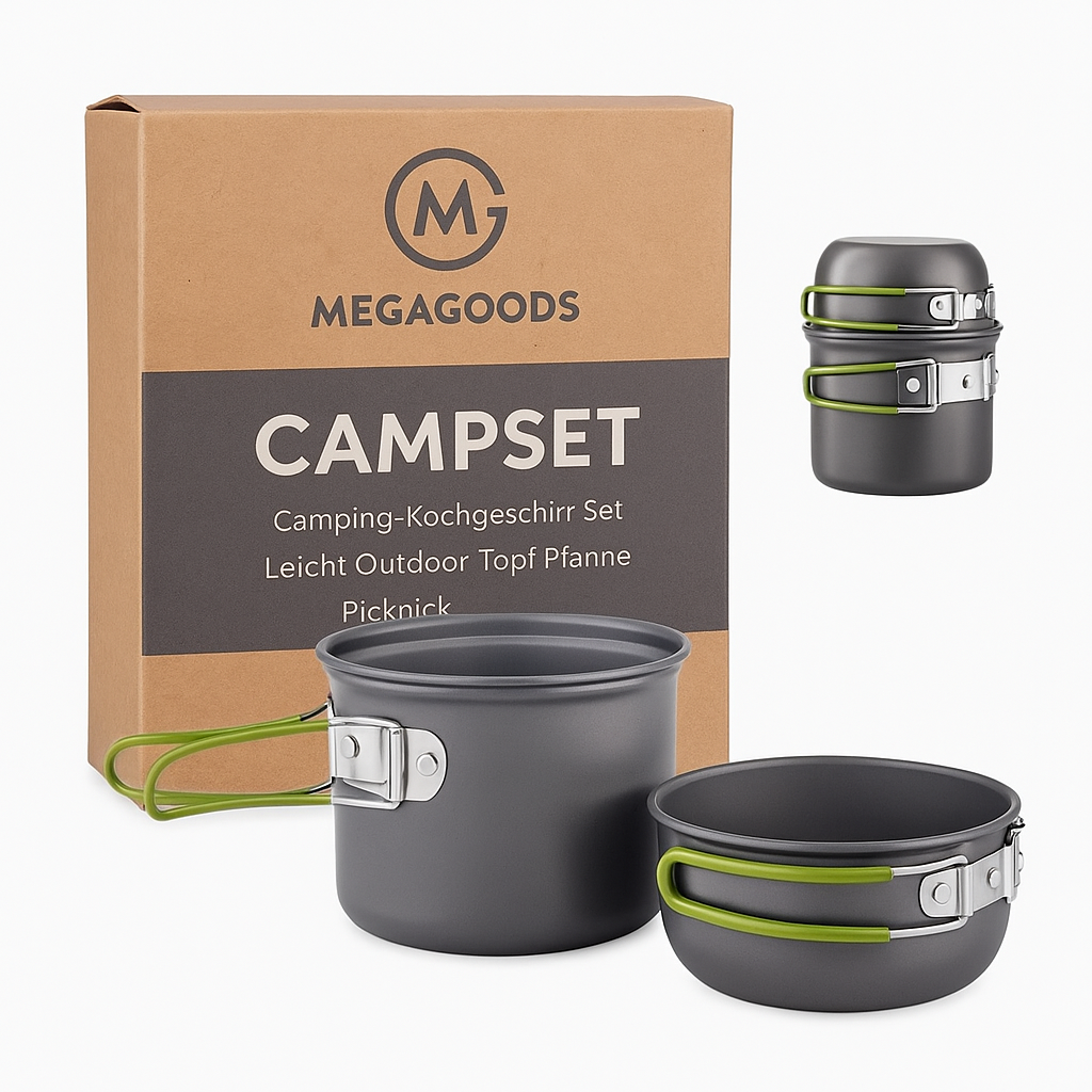 Camping-Kochgeschirr Set leicht Outdoor Topf Pfanne Picknick DE.