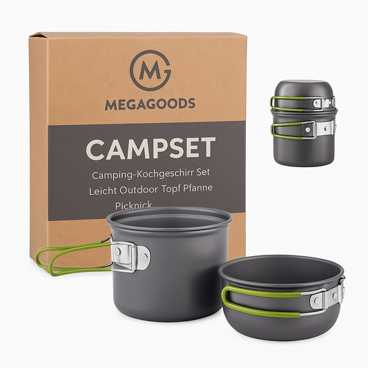 Camping-Kochgeschirr Set leicht Outdoor Topf Pfanne Picknick DE.